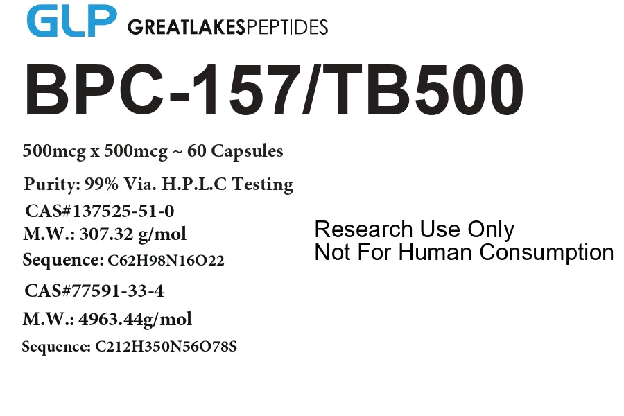 BPC-157/TB500 - Capsules 500mcg/500mcg - 60 Capsules