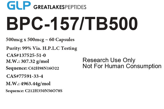 BPC-157/TB500 - Capsules 500mcg/500mcg - 60 Capsules